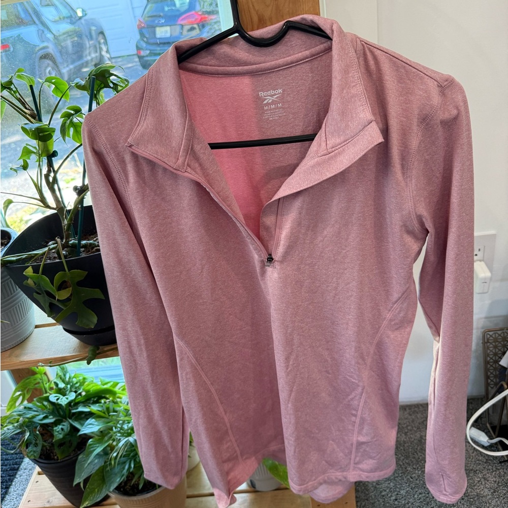 Reebok Women's Pink Quarter-Zip Top